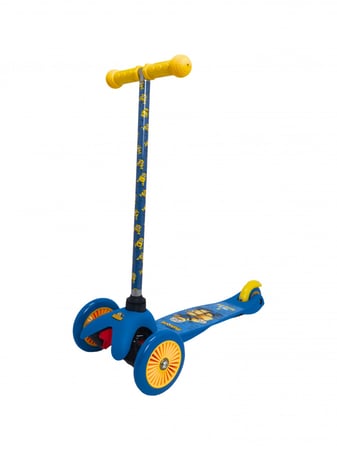 مينيونز سكوتر 3 عجلات للأطفال ، سكوتر خفيف الوزن بهيكل من الألمنيوم ، سكوتر مع فرامل قدم ، مناسب للإستخدام الداخلي والخارجي ، هدية مناسبة لمحبي مينيونز - أزرق & أصفر