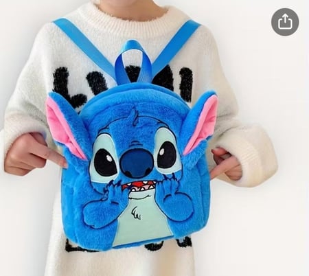 شنطة ظهر فرو لطيفة للبنات الصغيرات ستيتش 34 26سم