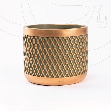 مركن سيراميك دايموند أخضر و ذهبي