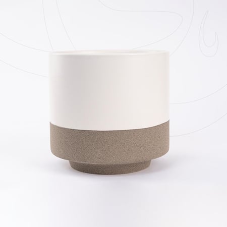 مركن سيراميك ابيض و رصاصي