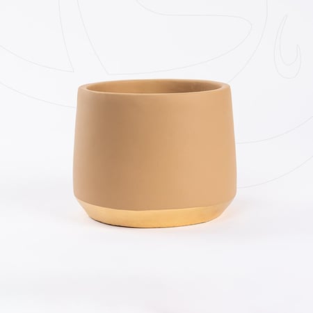 مركن سيراميك بيج و إطار ذهبي