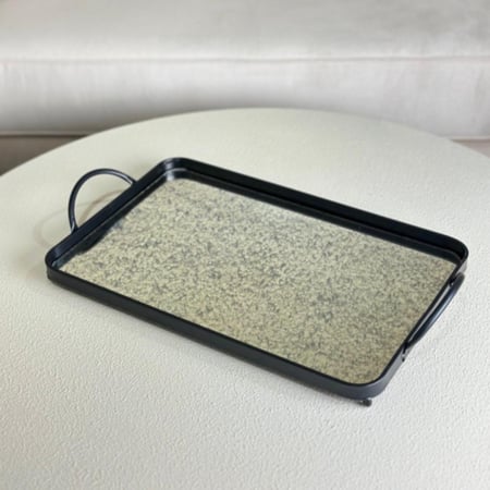 صينية تقديم معدن بسطح مرايا