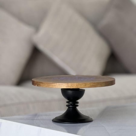 تقديمة خشب بقاعدة معدن