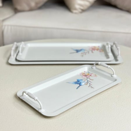 صينية تقديم معدن بلون بيج