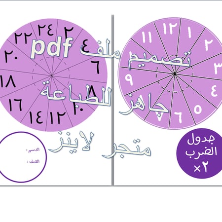 مطوية جدول ضرب 2