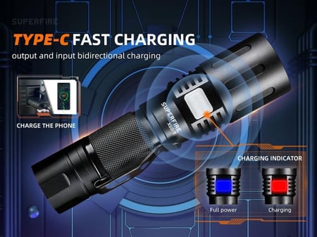 كشاف يدوي SUPERFIRE X60-T