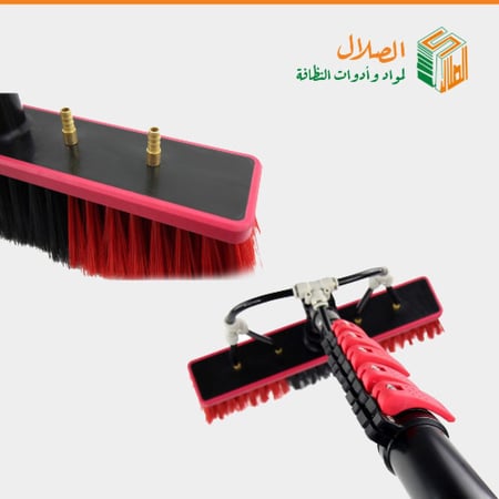 طقم تنظيف واجهات المونيوم و زجاج 10 متر مع فرشة وخرطوم ماء