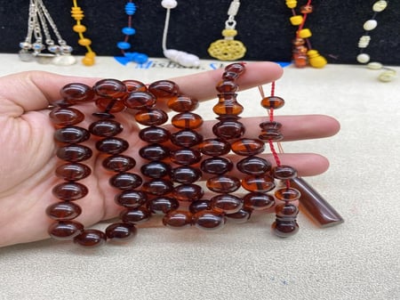 فاتوران لون عسلي مميز ٤٥ خرزه ١٢.٥ ملي