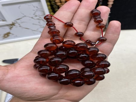 فاتوران لون عسلي مميز ٤٥ خرزه ١٢.٥ ملي