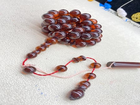 فاتوران لون عسلي مميز ٤٥ خرزه ١٢.٥ ملي