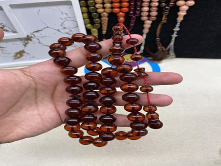 فاتوران لون عسلي مميز ٤٥ خرزه ١٢.٥ ملي