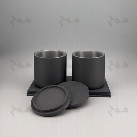 وعاء وزن وترطيب القهوة - تصميم مزدوج مع قاعدة