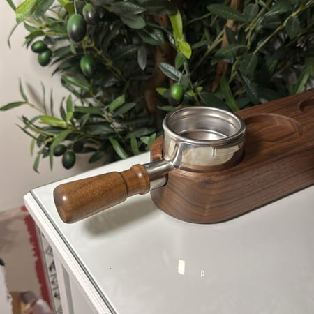 مقبض قصير بورتافلتر | خشب الجوز