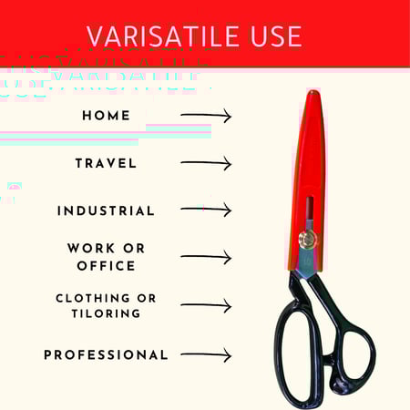 مقص خياطة بشفرات فولاذ كربوني حادة