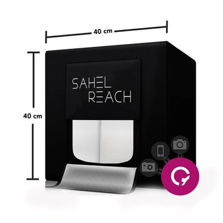 قابلية التحكم بدرجة الإضاءة وميزات صندوق التصوير لصور احترافية للمنتج