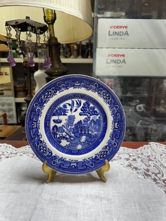 صحن أنتيك فاخر - صناعة إنجليزية”