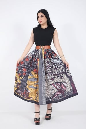 فستان بناتي مزين بحزام على الخصر