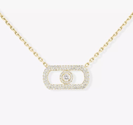 سلسال So Move Pavé بتعليقة مرصوفة بالألماس وحبة دائرية لامعة