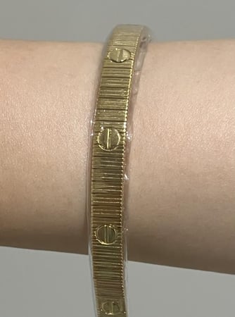اسوارة كارتييه الجديده - فضه لون اصفر - مقاس 16 بالبوتيك