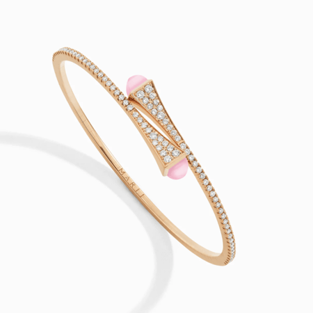 اسوارة كليو فل ألماس وحجر بحجم صغير تصميم بولغاري من الذهب عيار 18