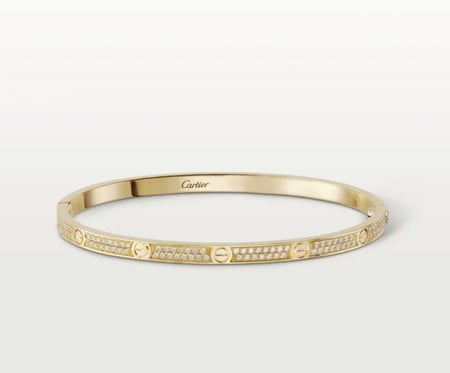 اسوارة لوف نحيفه فل الماس من كـارتييـه ذهب عيار 18 بتصميم فاخر