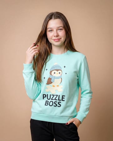 بيجامة بناتي ميلتون طباعة TDF بطريق + كلمة BUZZLE BOSS