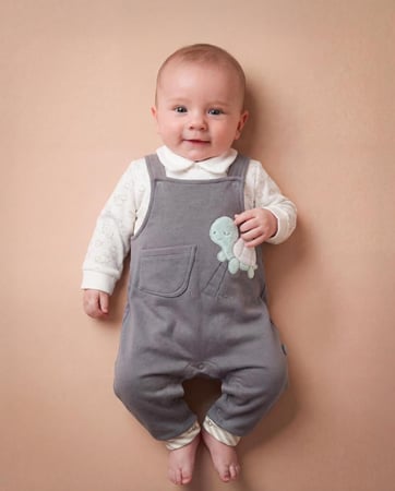 أفرول بيبي شتوي للرضع لون رصاصي