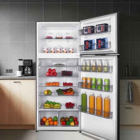 ثلاجة هام بابين، 22.4 قدم مكعب، إنفرتر، ستيل - HM780SRF-O23INV