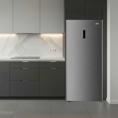 "فريزر هام رأسي باب واحد انفرتر استيل 21.2 قدم HM720SFR-O24INV