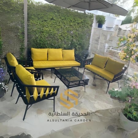 طقم ٧ مقاعد حديد مع حبال 0381