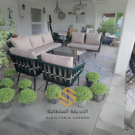 طقم ٧ مقاعد حديد مع حبال 0389