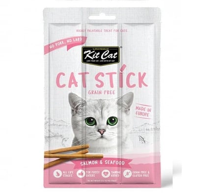 مكافئات كت كات ستيكس السالمون والماكولات البحريه 3×5 جرام