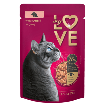 أكل قطط رطب بالأرنب في المرق