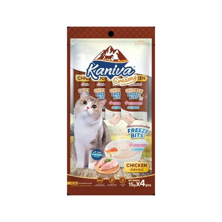 كانيفا مكافأة كريمية للقطط بقطع الدجاج المجمدة