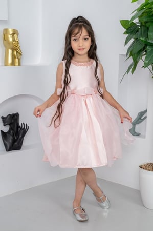 فستان سهرة بناتي ورديs01139