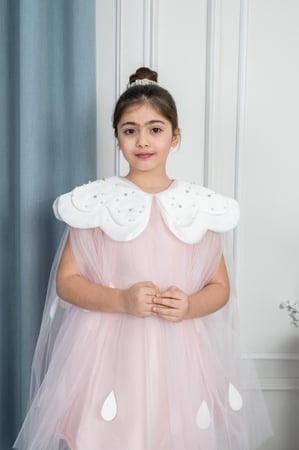 فستان سهرة بناتي زهري تل s01117