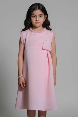 فستان سهرات بناتي وردي S01134