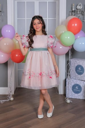 Sugar dress with green belt S01103