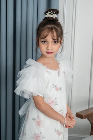 فستان سهرة بناتي  مورد كرنشه S01093