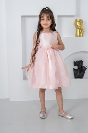 فستان سهرة بناتي ورديs01139