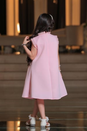 فستان سهرات بناتي وردي S01134