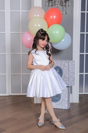 فستان سهرة بناتي سكري بلول S01043