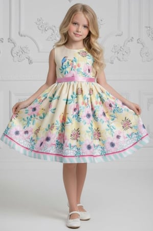 فستان بناتي مورد كت 7276