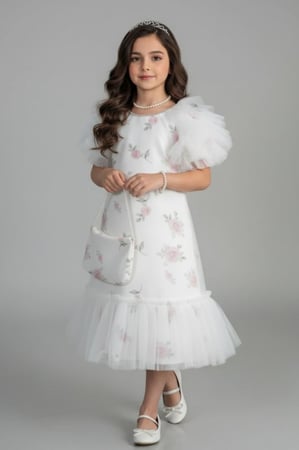 فستان سهرة بناتي  مورد كرنشه S01093