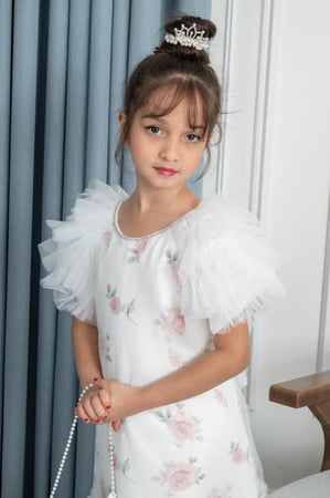 فستان سهرة بناتي  مورد كرنشه S01093