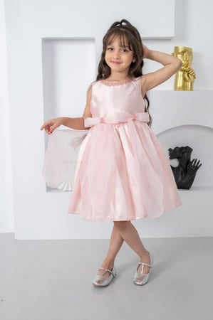 فستان سهرة بناتي ورديs01139