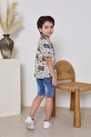 شورت جينز  ولادي من العيسائي للأطفال