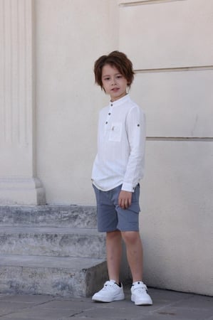 شورت ولادي رمادي كلاسيك 4132