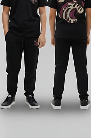 بنطال رياضي - بنطال اطفال - بنطال رياضي أولادي أسود بتصميم مريح وعصري