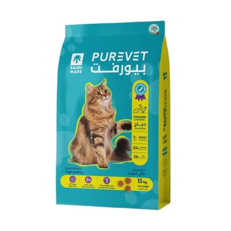 بيورفيت طعام جاف للقطط البالغة بالدجاج 15 كيلو